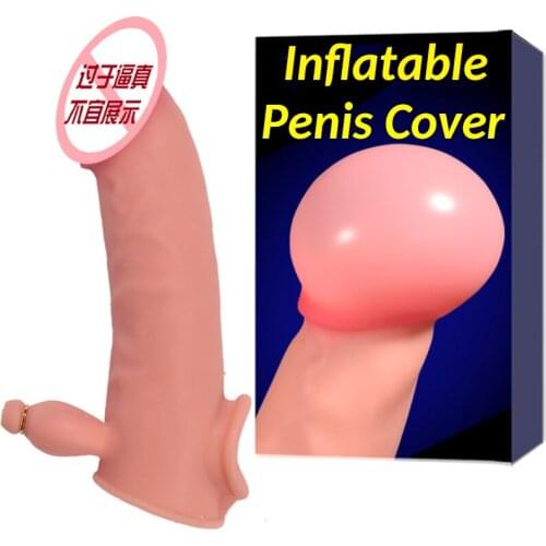 Inflatable Penis Cover Dildo Pump Realistic Big Penis Sex Toys for Women Anal Butt Plug Gay Anus Dilator Masturbator for Women