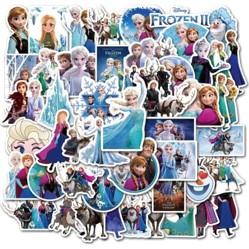 50pcs Disney Princess Frozen Stickers For Kids Cute Anime Stickers kawaii Luggage Notebook Scrapbooking Sticker