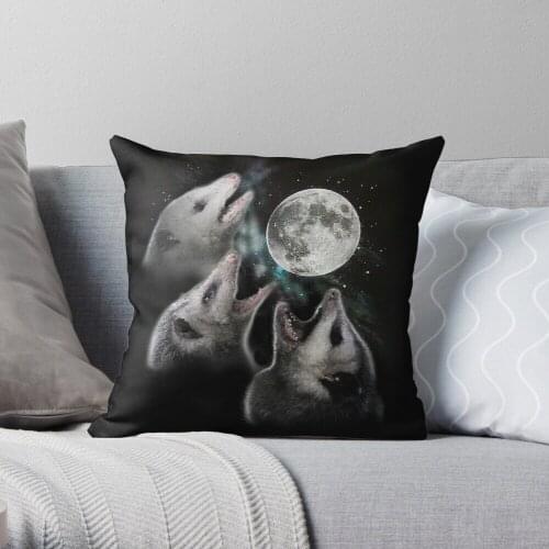 3 Opossum Moon Throw Pillow Cushion Cover Polyester throw pillows case on sofa home living room car seat decor 45x45cm