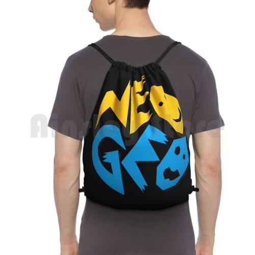 Neo Geo Logo Backpack Drawstring Bags Gym Bag Waterproof Player Games Retro Retrogamer Retrogaming Gaming Videogames