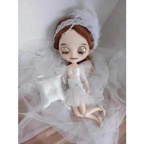 Blythes doll clothes suitable for1/6 fashion new little fairy princess headdress + bow blouse + Salsa skirt super fairy princess