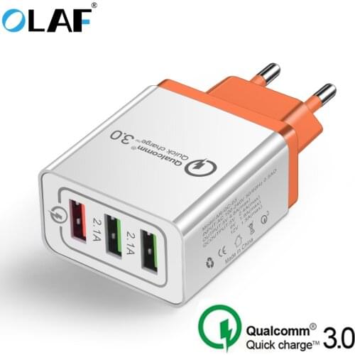 OLAF USB Charger EU 18W 5V 3A Quick Charge 3.0 Fast Mobile Phone Charger For iPhone Samsung Xiaomi Huawei QC 3.0 Travel Charger