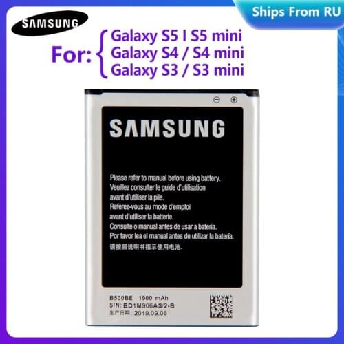 Original Battery B500BE For Samsung GALAXY S4 Mini S4Mini I9190 I9192 I9195 I9198 S3 S3MINI S5 G900S G9008V S5 MINI G800F G870W