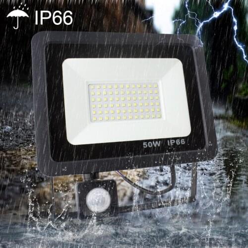 10W 20W 30W 50W Reflector Led PIR Motion Sensor Led Flood Light 220V Waterproof Projector Light Outdoor For Wallporch Courtyard