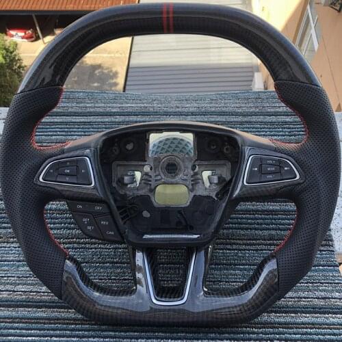 Flat Private Custom Carbon Fiber Steering Wheel Racing Steering Wheel For Ford Focus 2014-2018