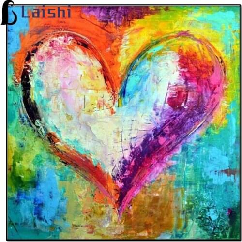 Full Square drill 5D DIY Diamond painting Graffiti Colored heart Diamond Embroidery Mosaic Cross Stitch Rhinestone decoration