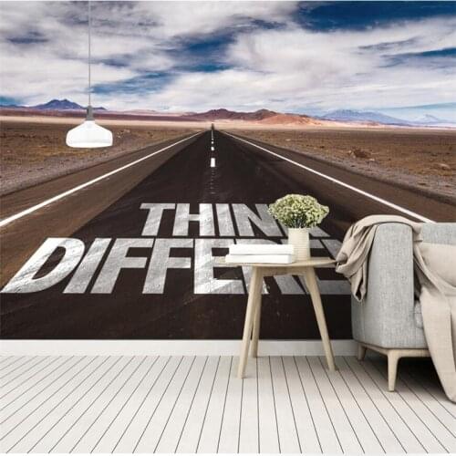 Custom wallpaper 3d photo murals Europe and the United States industrial wind Route 66 scenic bar backdrop restaurant wallpaper