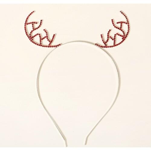 Antler Headbands Rhinestone Inlaid Handmade Hair Hoop Christmas Prom Costume Hair Accessory Gifts for Women Girls