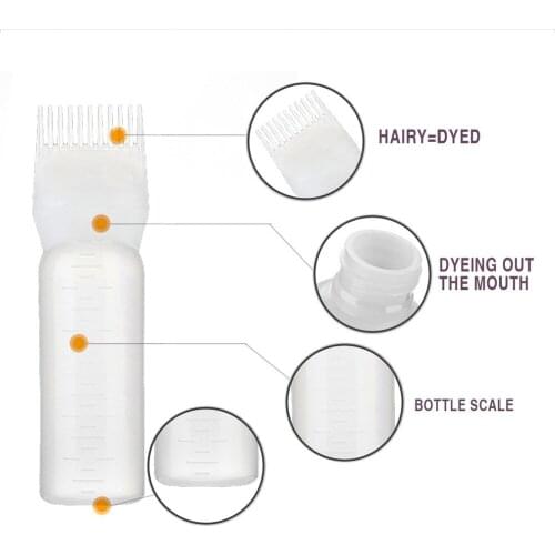120ml Hair Dye Bottles Applicator Comb Brush Dispenser Kit Scale Squeeze Bottle Hair Solon Home Coloring Dyeing Use 2018 new