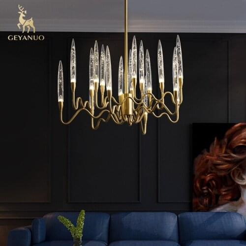 Light luxury glass chandelier creative personality living room dining room model room post-modern minimalist lamp