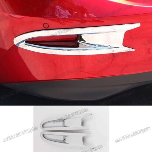 Lsrtw2017 shiny silver abs car front rear foglight trims For Mazda 3 Axela Accessories 2013 2014 2015 2016 decoration bm mazda3