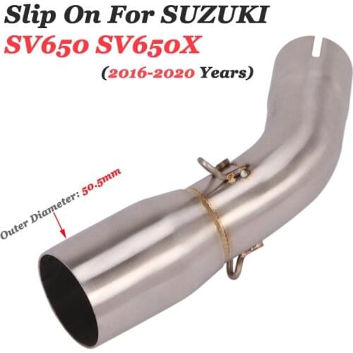 Slip On For SUZUKI SV650 SV 650 SV650X 2016 - 2019 2020 Motorcycle Exhaust Escape Modify Mid Link Pipe Without 51mm GP Muffler