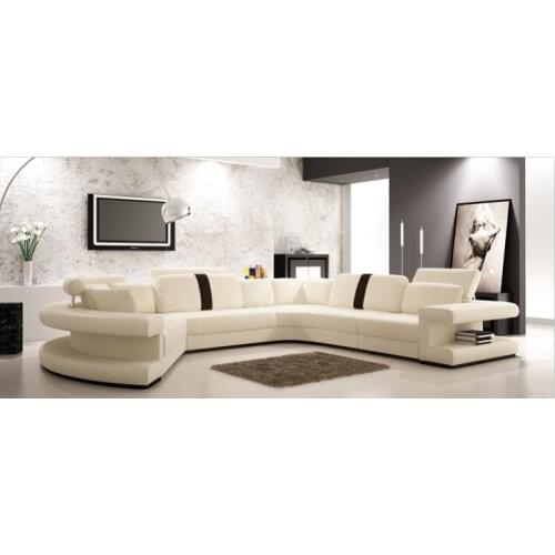 Modern corner leather sofa with sectional living room sofa set