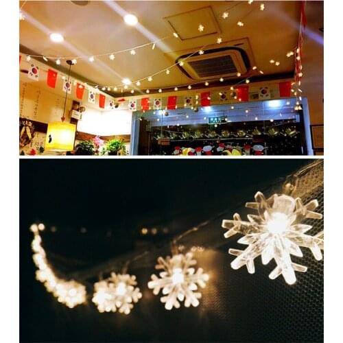 3M 20 LED Lights Christmas Tree Ornaments Snow Flakes Led String Fairy Light Xmas Party Home Garden Wedding Light Decor
