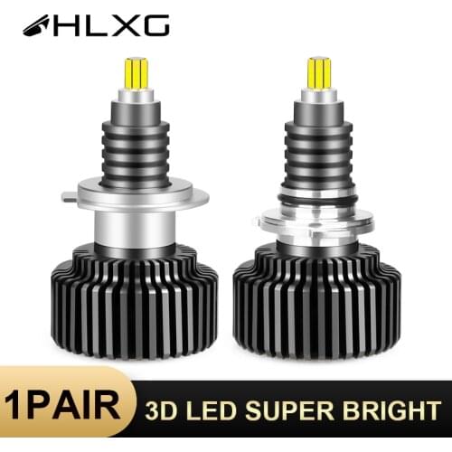 HLXG 2x H7 LED Auto Light 3D No Blind Zone 24 Sides led lamp 72PCS CSP Chips LED car headlight Super Bright H1 18000LM 12V 50W