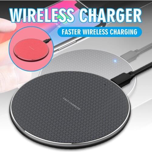 10W Fast Charging Universal Mobile Phone Charger Portable Desktop Round Wireless Cellphone Chargers With Micro USB Cable