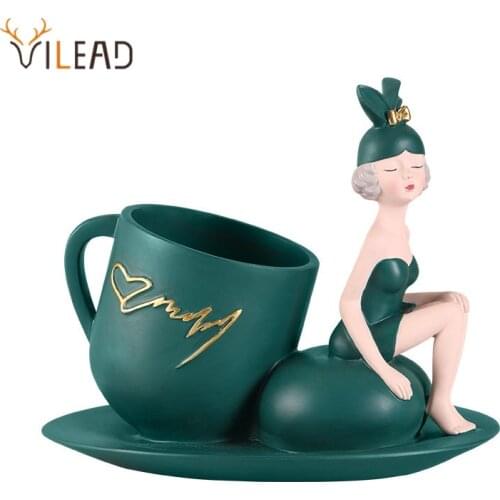 VILEAD Resin Bunny Girl Wine Rack Figurine Nordic Cup Shape Storage Decoration Kitchen Bar Counter Ornaments Home Accessories