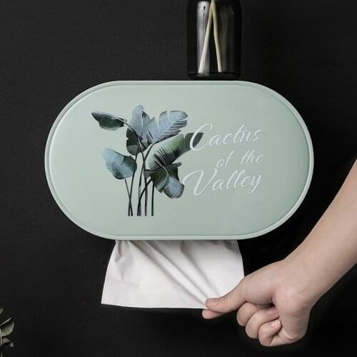 Nordic style Waterproof Wall Mount Toilet Paper Holder Creative Toilet Paper Storage Rack Waterproof Pumping Paper Towel