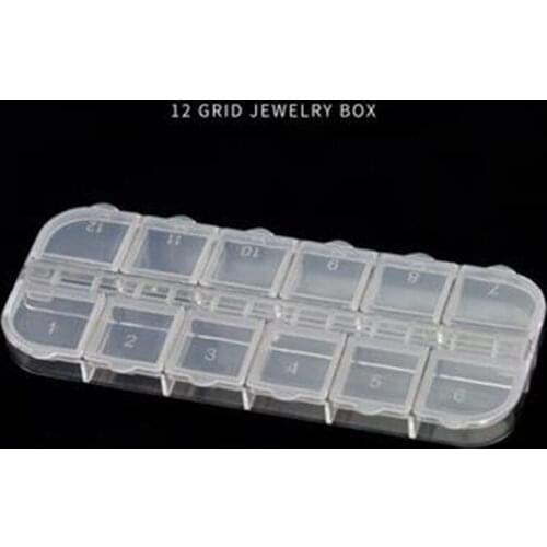 12 Grid Strip Box Tool Clamshell Storage Box Nail Box Rectangular Diamond Box Point Diamond Box Diamond Painting Tool GJ600