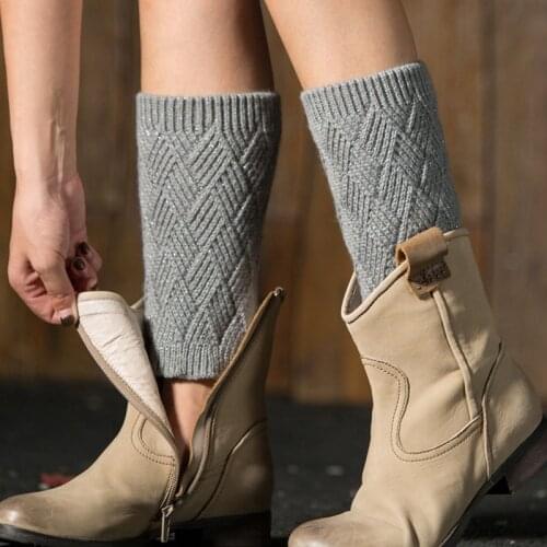 1 Pair Women Knitted Boot Cuffs Winter Leg Warmers 5 Color leggings gaiters calentadores piernas mujer