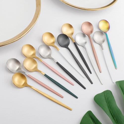 1Pc Coffee Spoon 304 Stainless Steel Spoon Honey Tea Coffee Mixing Long Handle Spoons Teaspoon Gadget Kitchen Tools Accessories
