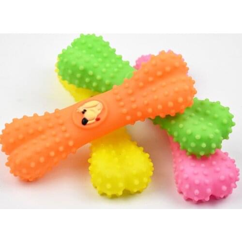 1PCS Random Color Legendog Dog Chew Bone Shape Toy Interactive Funny Spiky Toy Puppy Squeaky Bone Sound Toy Dog Interactive Toy