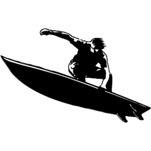 13.5CM*8.4CM Interesting Surfboard Ocean Extreme Sport Vinyl Car Sticker