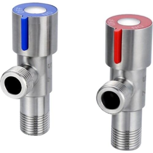 304 stainless steel water stop angle valve faucet switch G1/2 Thread three-way hot cold Mixer Tap Universal bathroom Accessories