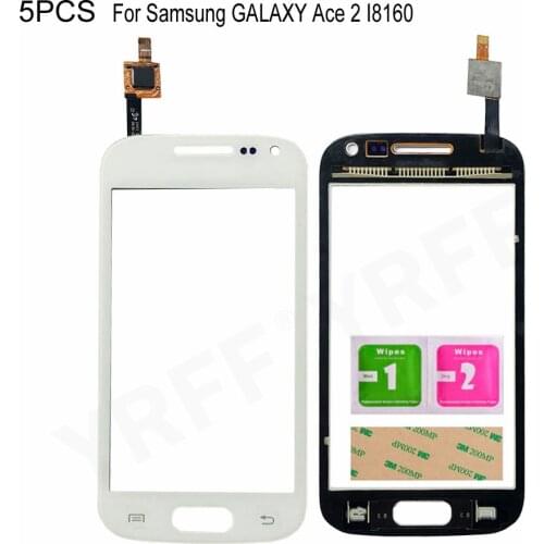 5Pcs i8160 Screen Sensor For Samsung GALAXY Ace 2 I8160 Touch Screen Digitizer Front Glass Panel Assembly Parts