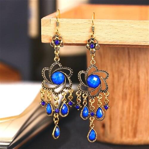 Promotion women 2020 creative florets ethnic style retro Indian Earrings Indian earrings jewelry gifts wholesale