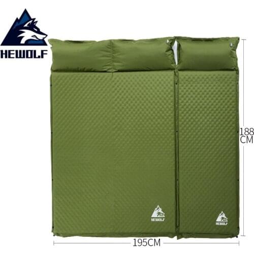 HEWOLF Outdoor Thick 5cm Automatic Inflatable Cushion Pad Outdoor Tent Camping Mats Double Inflatable Bed Mattress 2colors