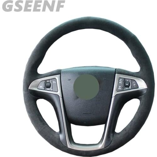 Car Accessories Steering Wheel Cover For Buick Lacrosse 2009-2012 Chevrolet Equinox 2010-2016 Black Hand-stitched Soft Suede