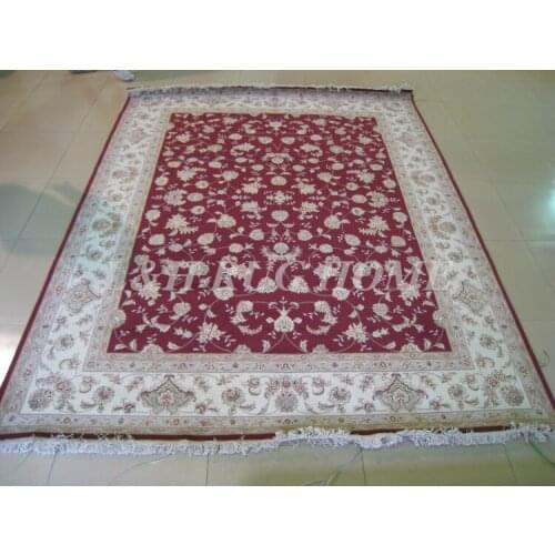 Free shipping 8'X10' 200Line Hand-knotted Wool and Silk Oriental Persian Rug handmade persian carpet