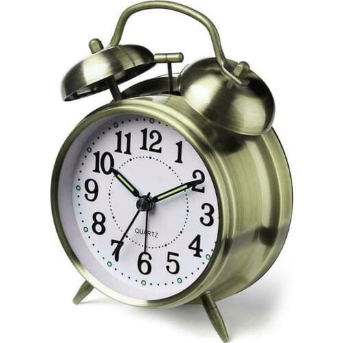 Vintage Bell Alarm Clock Retro Quartz Alarm Clock Ticking Table Clocks Bedroom Home Office Decoration High Quality