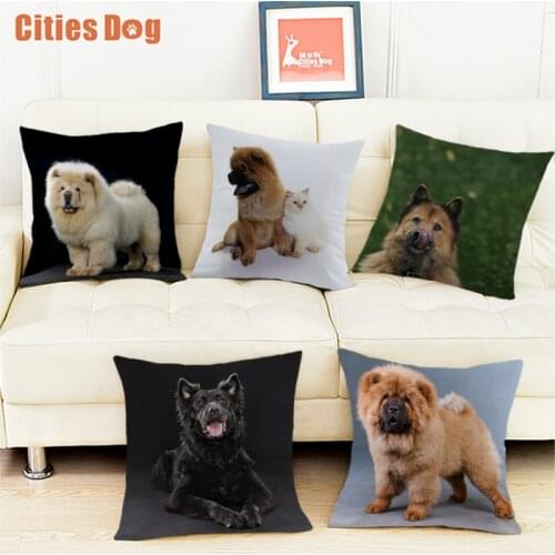 Chow Chow dog cushion cover decorative pillows white Velvet Fabric pillow cover Shiba Inu housse de coussin cojines decorativos