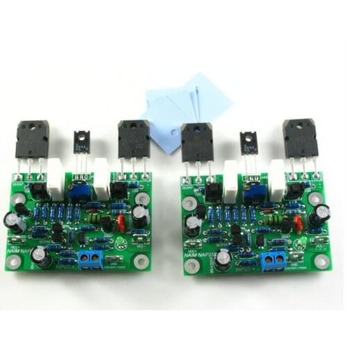 DIY 2pcs NAIM NAP250 MOD Stereo Dual channel Power amplifier board RMS 80W 8R For Speakers