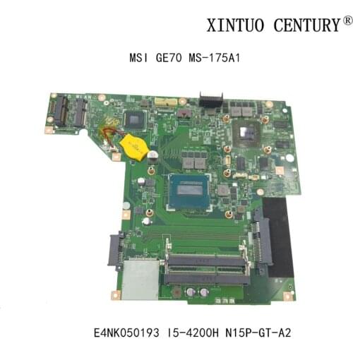E4NK050193 FOR MSI Orijinal GP70 anakaMS-175A1 VER 1.0 Laptop Motherboard W/ SR15G I5 N15P-GT-A2 GT850M GPU 100% tested working