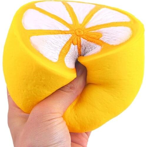 Fidget Toy Squishy Half Fresh Lemon Slow Rising Key Chains Stress Fruit Ballchain Charm Toy Hot Stresses Reliever Fidget Toy