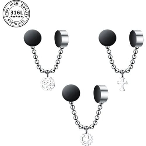 1PC Fake Piercing Nose Ring Punk Septum Stainless Steel Jewelry Plated Silvery Sexy Magnetic Cuff Earring Accessories Hot New