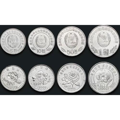 Korean Flower Edition Set 4 New Genuine Original Coins 100% Real Collect Issuing Coins Unc Aisa