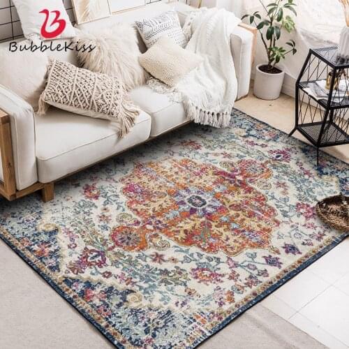 Bubble Kiss Nordic Style Carpets For Living Room Fashion Bedroom Decorative Carpet Bohemian Flower Pattern Bedside Area Rugs