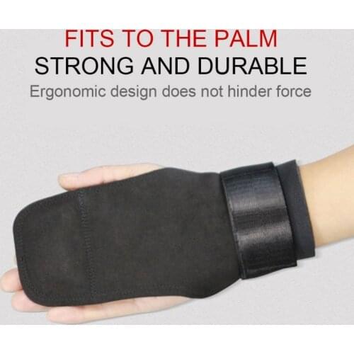 Leather Gloves GYM GRIPS Weight Lifting For Horizontal Bar Bodybuilding Dumbbell Workout Fitness Palm Protect
