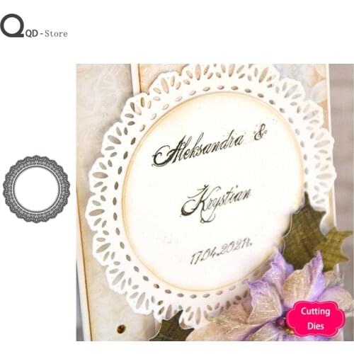 Round Flower Border Cutting Dies Stamps Dies Scrapbooking Mold Cut Handmade Tools DIY Craft Decoration 2020 New Metal Dies