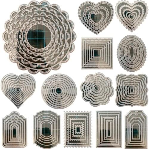 Square Star Heart Rectangle Circle DIY Craft Metal Cutting Die Scrapbook Embossed Paper Card Album Craft Template Stencil Dies