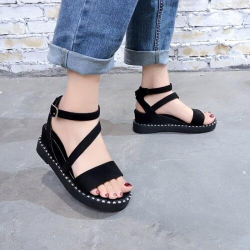 Summer Women Sandals Open Toe Casual Solid Womens Shoes Vogue Flat Rome Sewing Footwear Zapatillas Mujer harajuku shoes