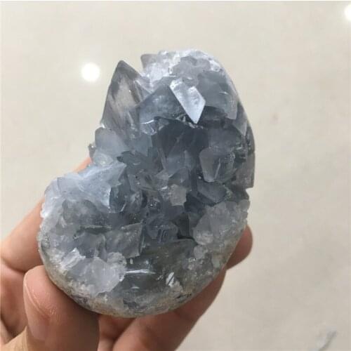 Large size pretty natural stones and minerals blue crystal geode healing crystals help with meditation for home decoration