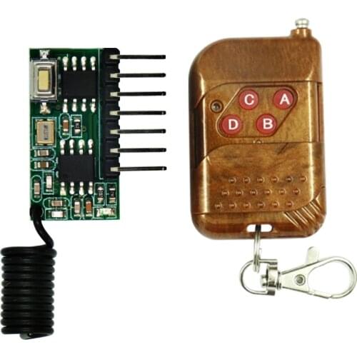 IC 2262 2272 433MHZ Four Ways 4 CH Key Wireless Remote Control Module Kit ASK Decoding Receiver Board For Arduino