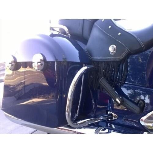 Motorcycle Chrome Rear Highway Crash Bar Saddlebag Rail Guard Bumper For Indian Chief Dark Horse Roadmaster 14-20