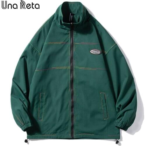Una Reta Coat Men New Spring Autumn Harajuku Casual Jacket Coat Men Hip hop Colored stitches Oversized Jacktes Men Streetwear