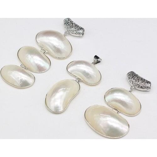 Natural Shell Pendant Necklace Accessories Specfic Shape White Shell Charms For Jewelry Making Bracelet Earrings Gift